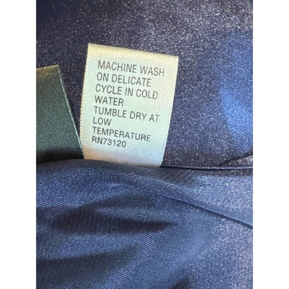 Fredericks Of Hollywood Navy Satin Nightgown Chemise Lingerie - Picture 4 of 8